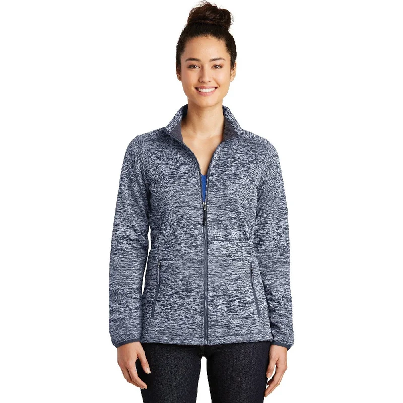 Waterproof Outdoor Jackets for Hiking-CLOSEOUT - Sport-Tek Ladies PosiCharge Electric Heather Soft Shell Jacket