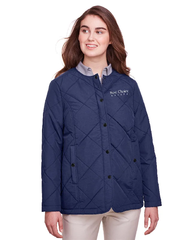 Light Jacket for Easy Layering-UltraClub Ladies Dawson Quilted Hacking Jacket