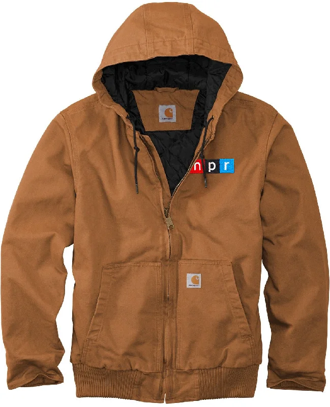 Reflective Windbreakers for Safety and Comfort-Carhartt Washed Duck Active Jacket