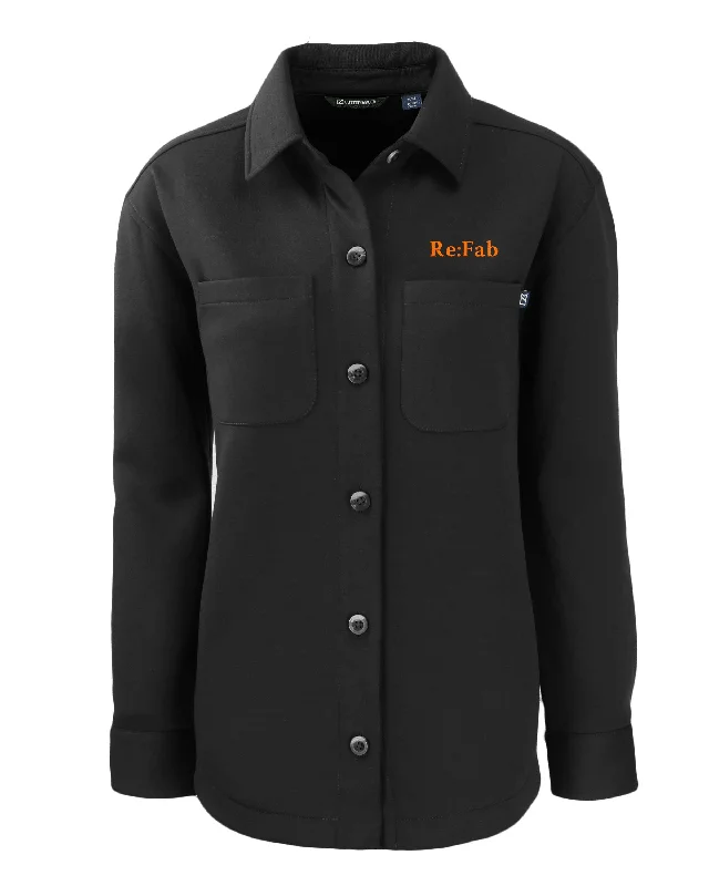 Utility Jackets for Everyday Function and Fashion-Cutter & Buck Roam Eco Knit Ladies Shirt Jacket