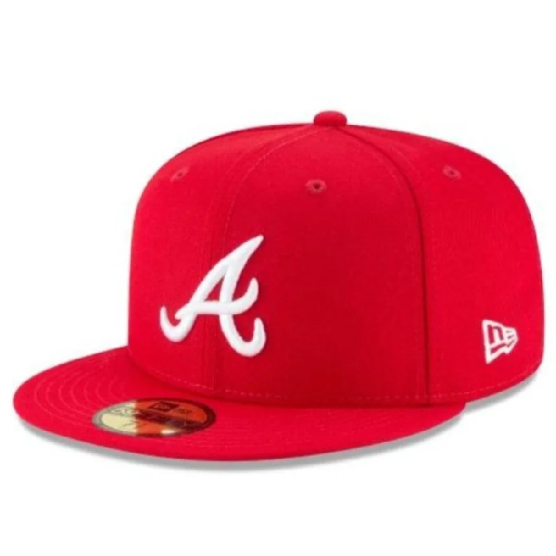 Statement Hats for Bold Fashion-ATLANTA BRAVES NEW ERA AUTHENTIC COLLECTION 59FIFTY-RED