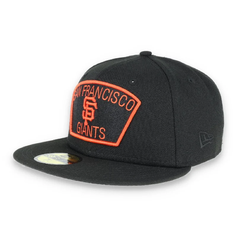 Sports Team Caps for Fan Pride-SAN FRANCISCO GIANTS NEW ERA RECT LOGO 59FIFTY FITTED HAT-BLACK