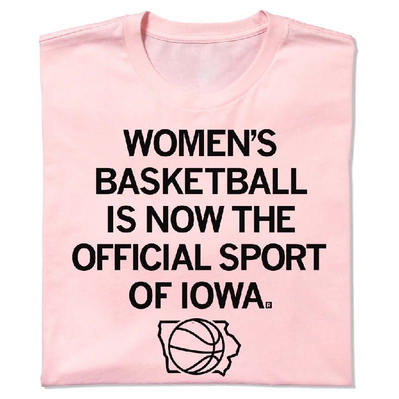 Printed Logo T-Shirt for Branding and Style-Women's Basketball: Official Sport of Iowa Pink