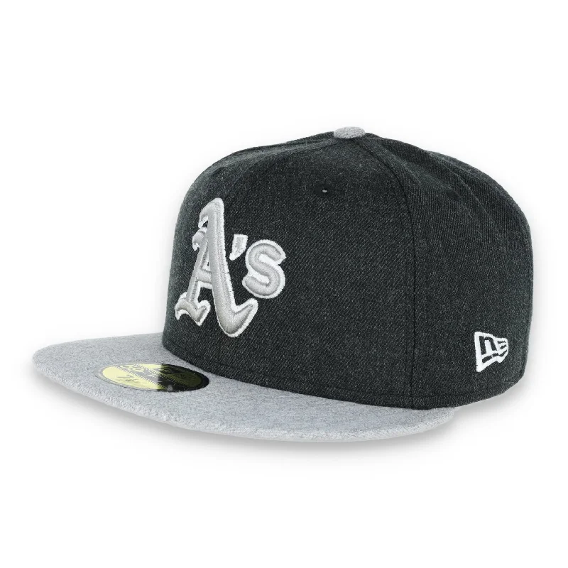 Fashion Hats for Trendy Outfits-Oakland Athletics New Era 59Fifty Cap-Heather Grey/Heather Light Grey