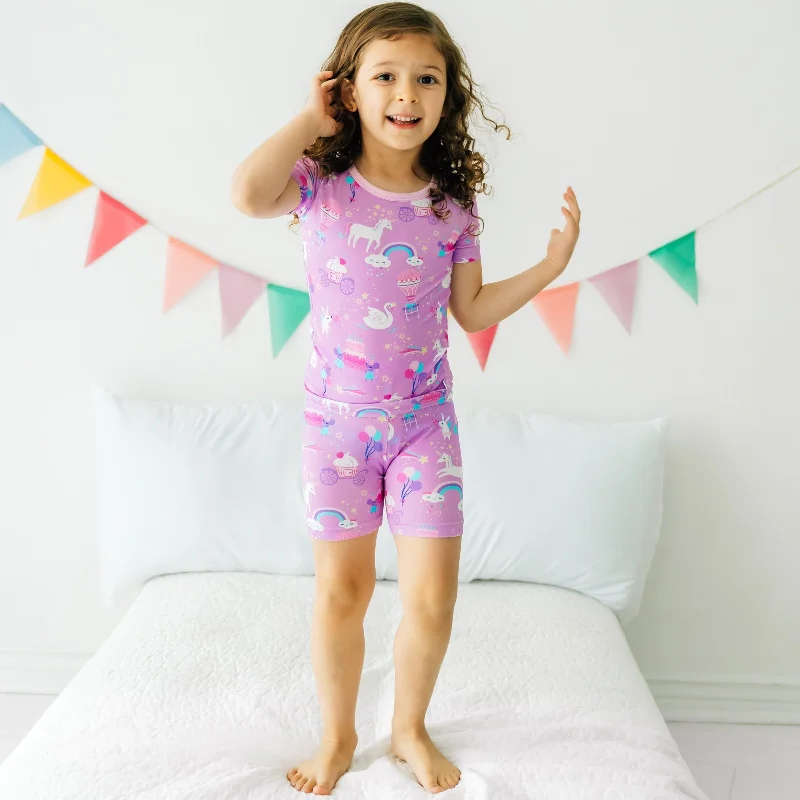 Sporty Shorts for Jogging and Cycling-Magical Birthday Two-Piece Short Sleeve & Shorts Pajama Set