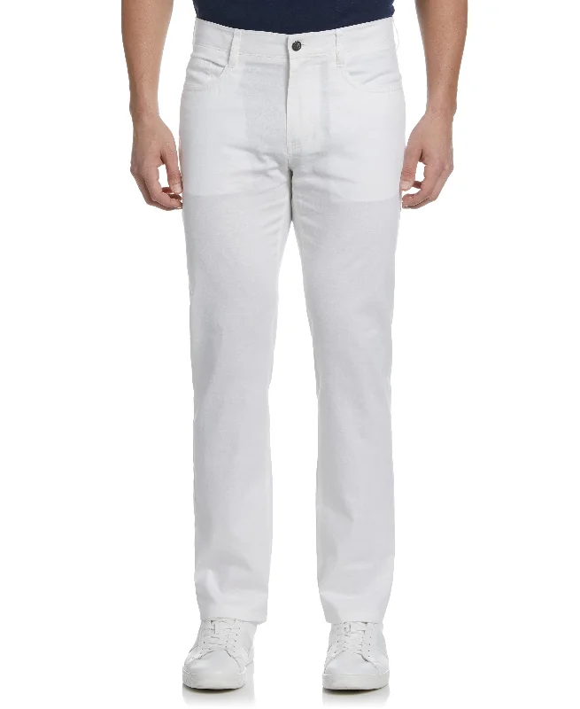 Soft Pants for Lounging at Home-Linen-Blend 5-Pocket Pants