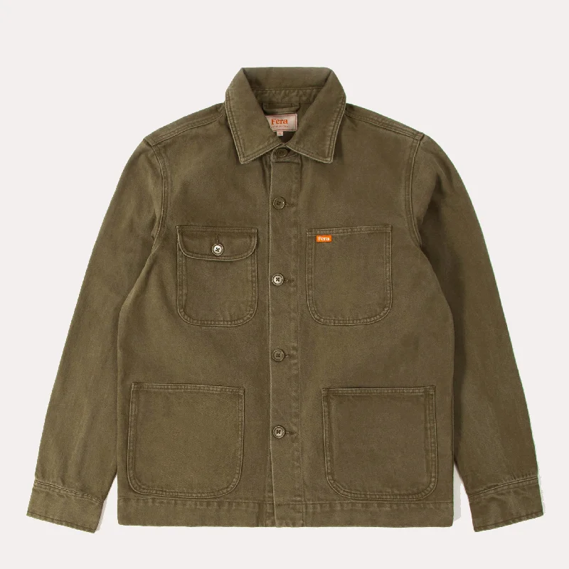 Versatile Jackets for All Seasons-Chore Jacket - Otter Green