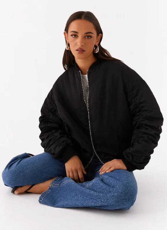 Waterproof Jackets for Rainy Days-Webster Bomber Jacket - Black