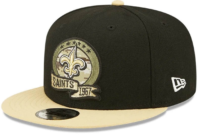 Casual Snapbacks for Street Style-New Orleans Saints New Era 9Fifty NFL 2022 Salute To Service Snapback Cap