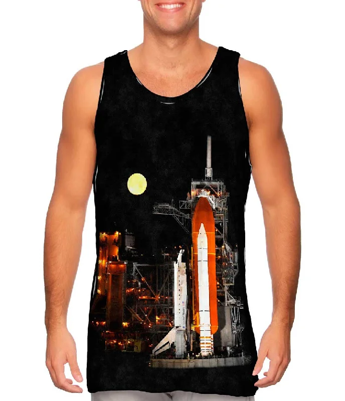 Urban Vests for Modern Street Style-Space Shuttle Discovery Under Full Moon