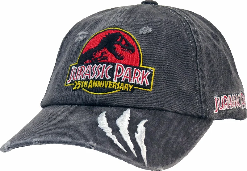 Stylish Snapback Hats for Street Fashion-Jurassic Park Vintage Grey Destroyed Cap