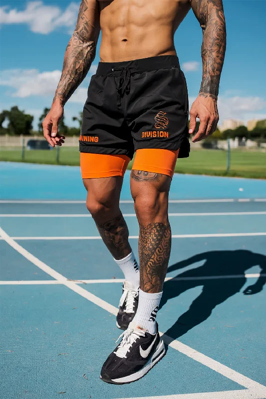 Breathable Shorts for Hot Weather-Venom 365 Shorts - Black/Orange