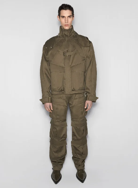 Performance Jackets for Running and Cycling-khaki cargo jacket