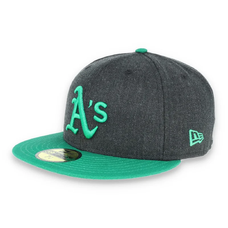 Casual Hats for Relaxed Days-New Era 59Fifty Hat Oakland Athletics MLB Heather Black/Kelly Green Fitted Cap