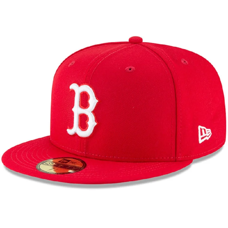 Adjustable Fedora Hats for Versatile Fit-Boston Red Sox 59FIFTY FITTED- Scarlet