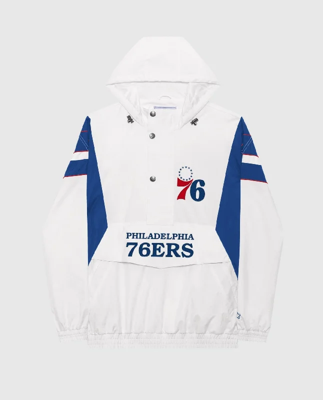 Classic Wool Jackets for Timeless Style-Philadelphia 76ers Home Team Half-Zip Jacket