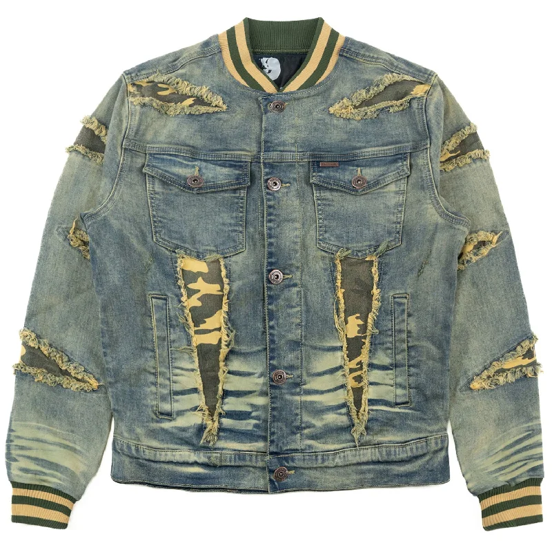 Lightweight Jackets for Spring and Fall-M1097 Sassari Denim Jacket - Dirt