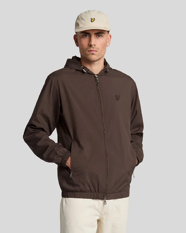 Waterproof Jackets for Rainy Days-Tonal Eagle Hooded Bomber Jacket