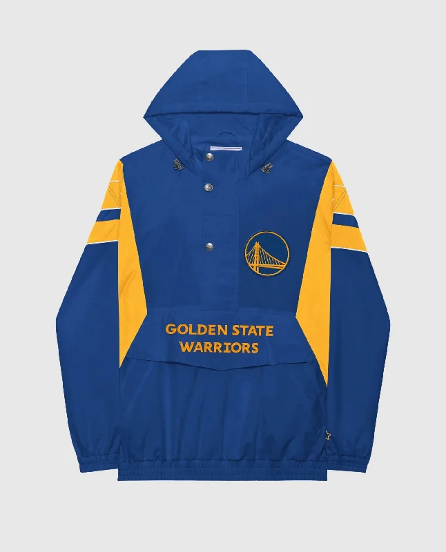 Reversible Hooded Jackets for Practicality-Golden State Warriors Home Team Half-Zip Jacket