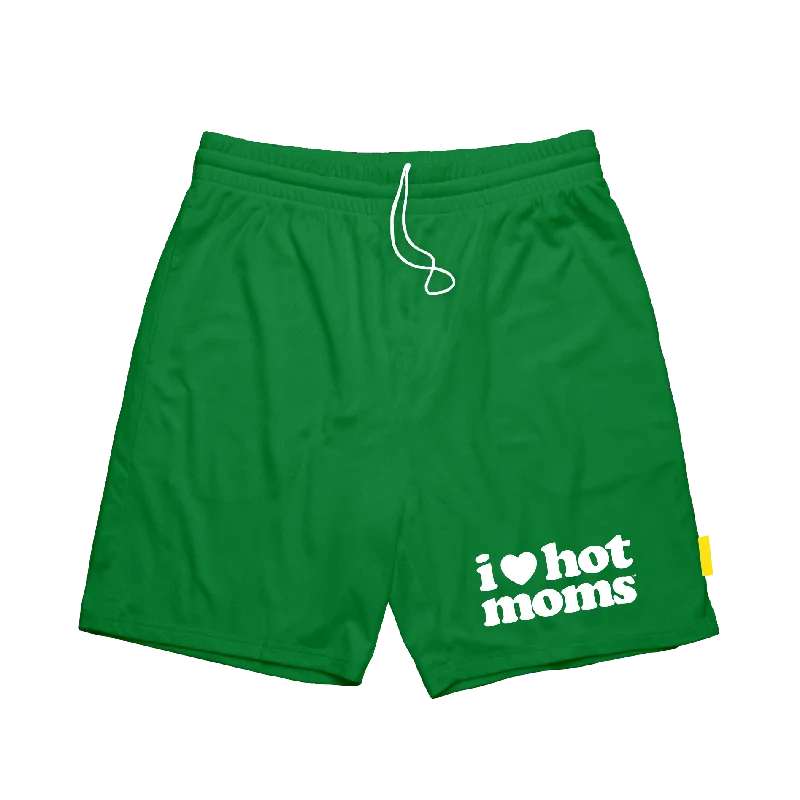 All-Purpose Shorts for Various Activities-I Heart Hot Moms Green Mesh Shorts