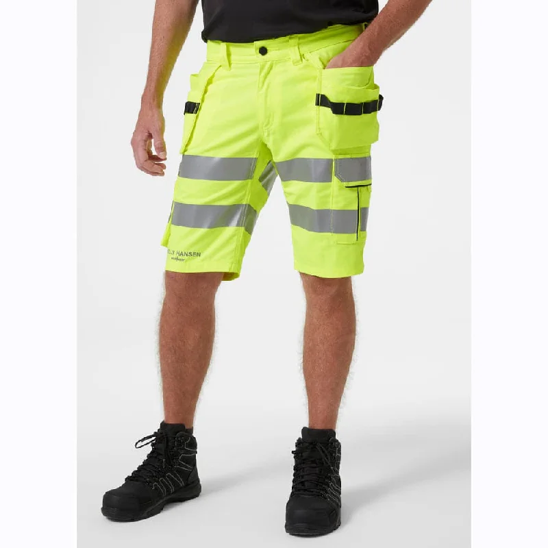 Stylish Chino Shorts for Smart Casual Looks-Helly Hansen 77425 Alna 2.0 Hi-Vis Stretch Construction Shorts