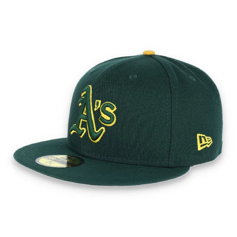 Lightweight Hats for Summer Days-Oakland Athletics New Era 59Fifty Cap-Dark Green/Yellow