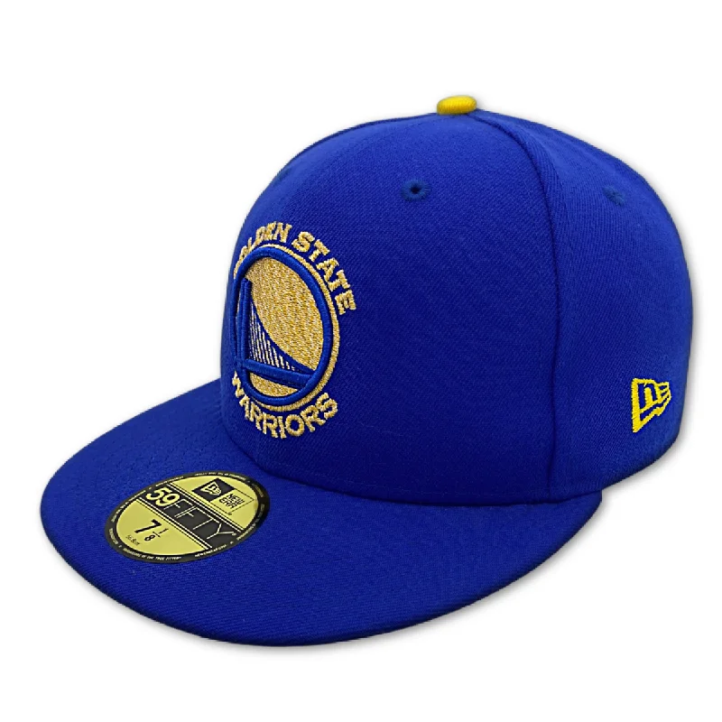 Trucker Hats for Casual Fashion-GOLDEN STATE WARRIORS BASIC 59FIFTY HAT- HEATHER GOLD/BLUE