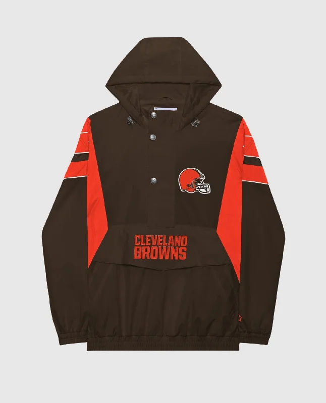 Heavyweight Jackets for Winter Cold-Cleveland Browns Home Team Half-Zip Jacket