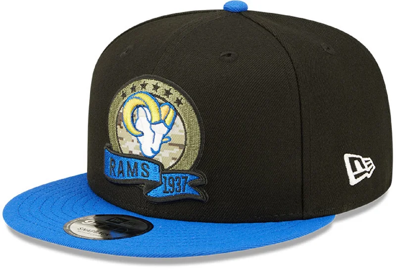 Beach Hats for Sunny Days-Los Angeles Rams New Era 9Fifty NFL 2022 Salute To Service Snapback Cap