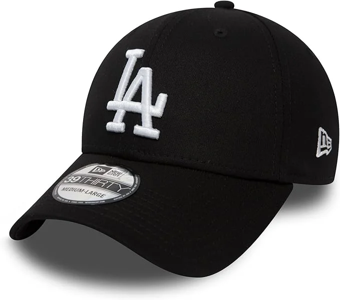 Bucket Hats for a Relaxed Style-Los Angeles Dodgers New Era 39Thirty League Essential Black Stretch Baseball Cap