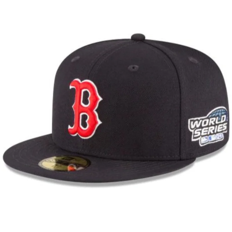 Fashionable Bucket Hats for Relaxed Looks-BOSTON RED SOX 2004 WORLD SERIES PATCH COLLECTION 59FIFTY FITTED-NAVY/RED