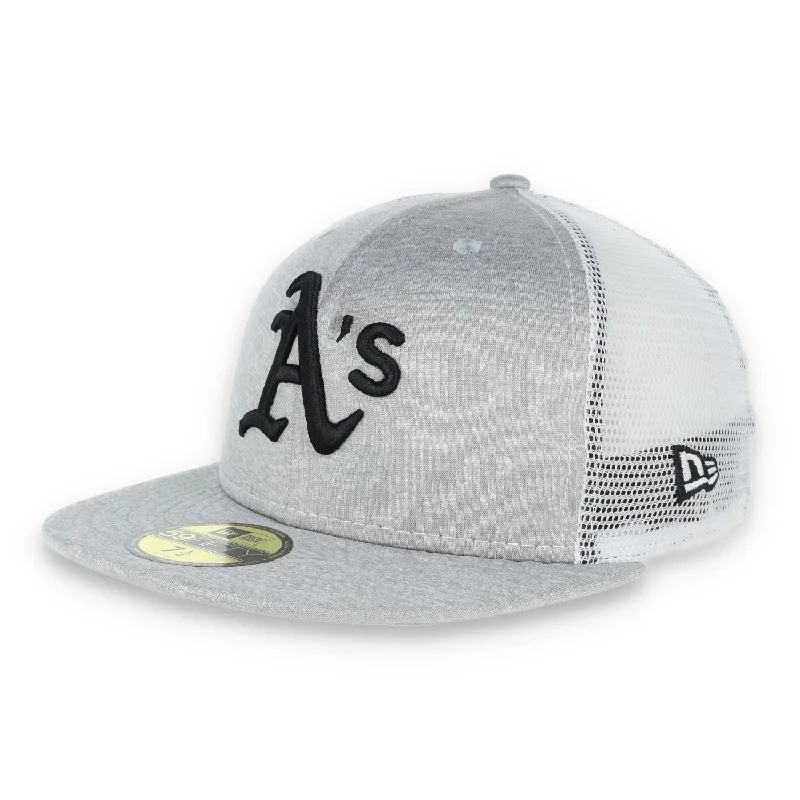 Travel Hats for Comfortable Journeys-Oakland Athletics New Era 59Fifty Cap-white Mesh