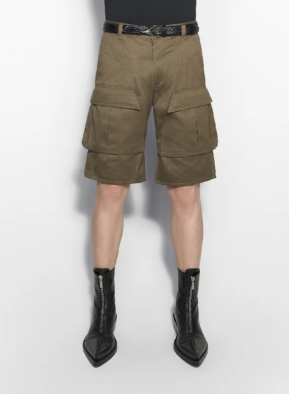 Short Shorts for Summer Festivals-khaki cargo shorts