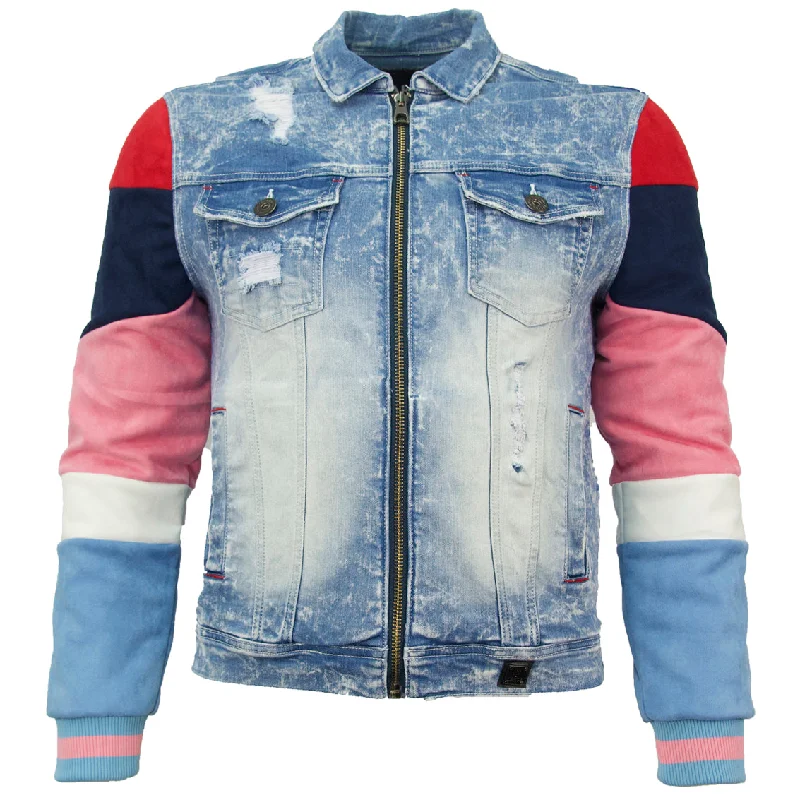 Puffer Jackets for Maximum Warmth-M1010 Makobi Ultra Suede  Denim Jacket - Light Wash