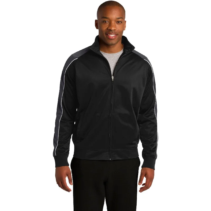 Casual Zip Jackets for Everyday Comfort-CLOSEOUT - Sport-Tek Piped Tricot Track Jacket