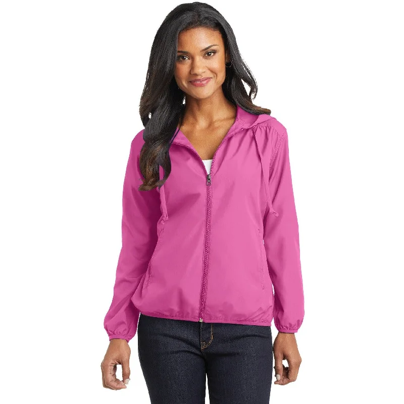 Eco-Friendly Jackets for Sustainable Fashion-CLOSEOUT - Port Authority ® Ladies Hooded Essential Jacket