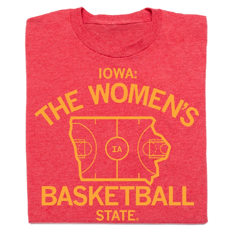 Simple White T-Shirt for Classic Style-Iowa: The Women's Basketball State Red