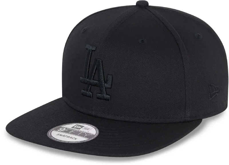 Beanie Hats for Everyday Comfort-Los Angeles Dodgers New Era 9Fifty All Black Snapback Baseball Cap