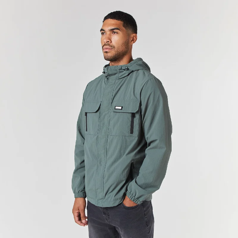 Casual Hooded Jackets for Relaxed Days-Tech Utility Jacket | Sage