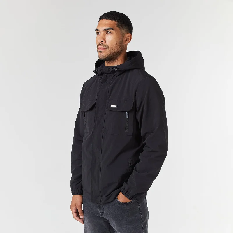 Rain Jackets for Wet Weather Protection-Tech Utility Jacket | Black