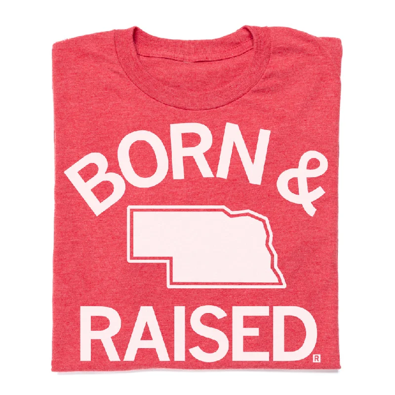 Stylish Cotton T-Shirt for Timeless Appeal-NE Born & Raised Red