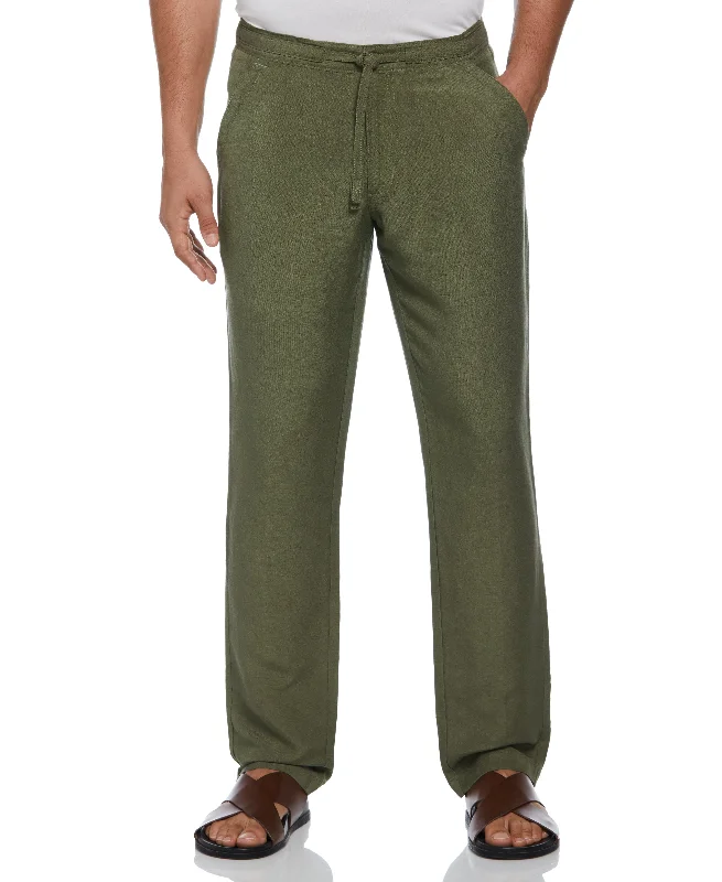 Lightweight Beach Pants for Summer-Linen-Blend Core Drawstring Pants