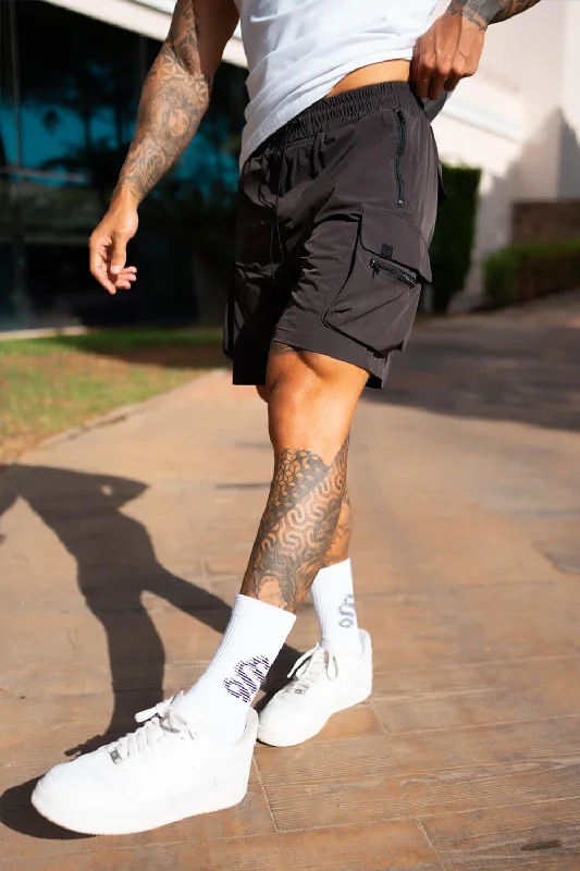 Vintage-Inspired Shorts for Retro Looks-Raptor Cargo Shorts - Charcoal