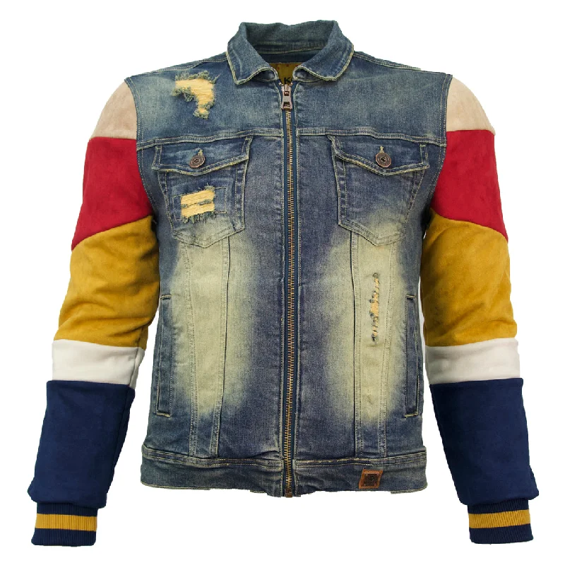 Vintage Jackets for Retro Looks-M1010 Makobi Ultra Suede  Denim Jacket - Vintage Wash