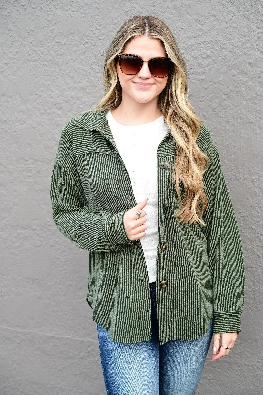 Warm Fleece Jackets for Layering-OLLIE OVERSIZED CRISP BUTTON JACKET S-XL