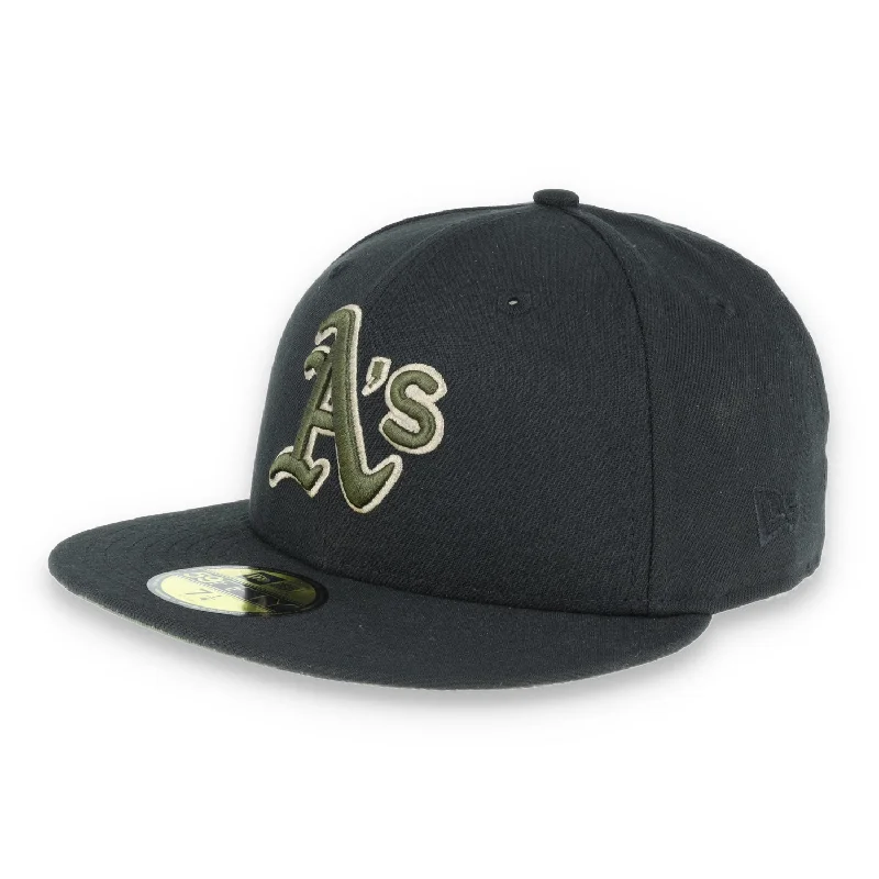 Trendy Fedora Hats for Stylish Looks-Oakland Athletics New Era 59Fifty Cap-black/olive