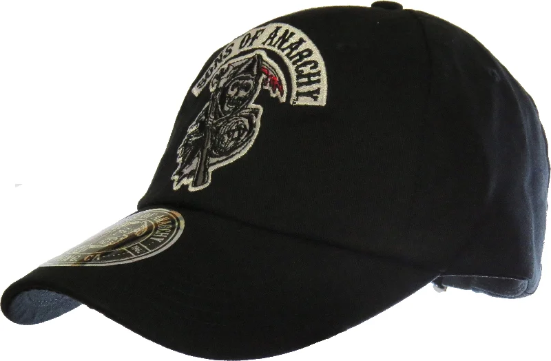 Fun Printed Hats for Creative Fashion-Sons Of Anarchy SAMCRO Black Adjustable Baseball Cap