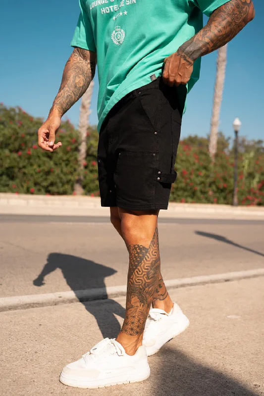 Sweat Shorts for Cozy Days-Carpenter Denim Shorts - Black