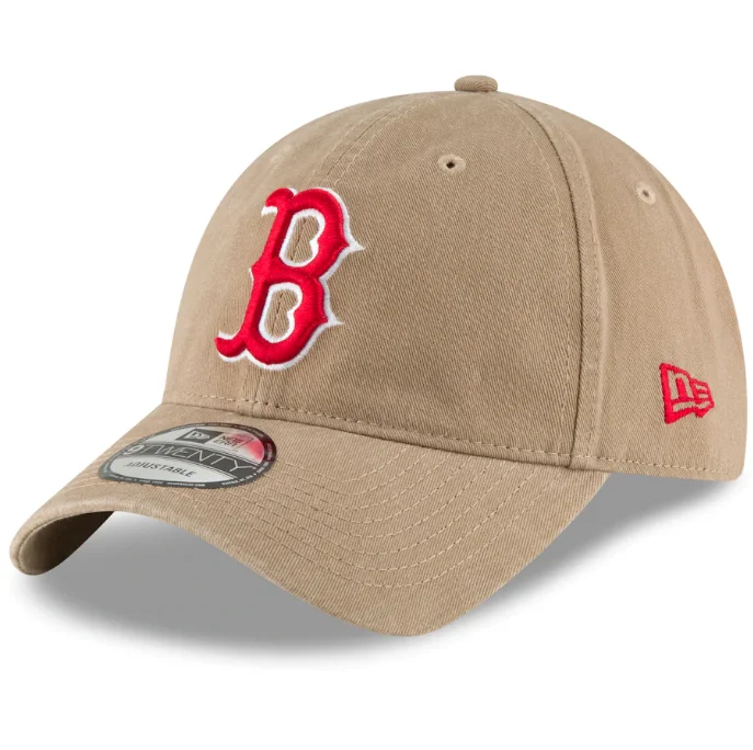 Sports Caps for Team Pride-New Era Boston Red Sox Khaki Core Classic Secondary 9TWENTY Adjustable Hat