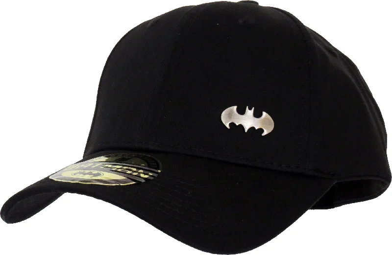 Relaxed Bucket Hats for Outdoor Wear-DC Comics Batman Mini Logo Black Adjustable Cap